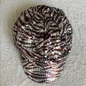 Justice Sequin Zebra Print Hat